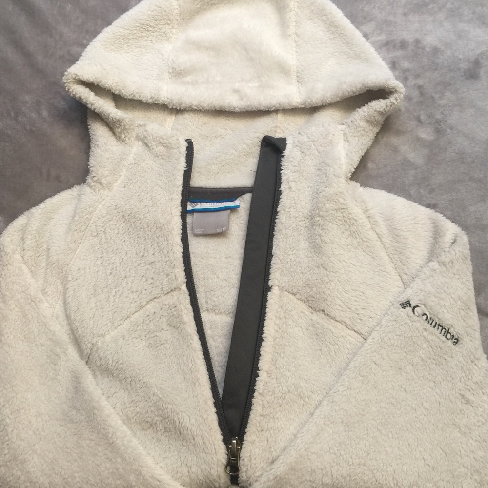 Columbia full zip white fleece